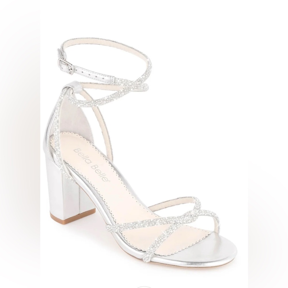 Bella belle Lenox glitter crystal silver heel 8.5